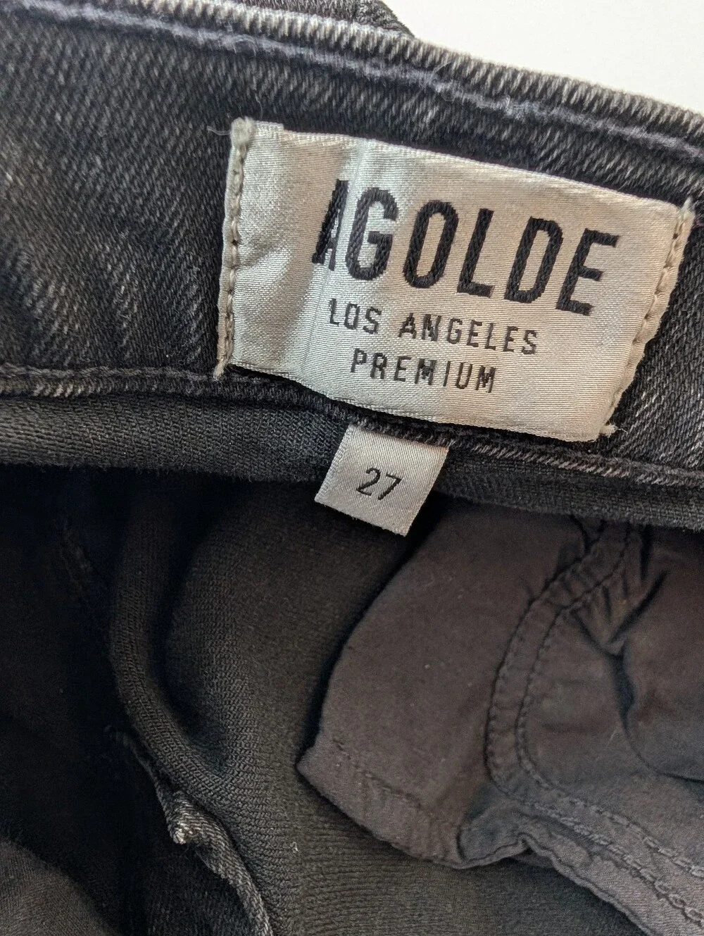 AGOLDE Sophie Crop Distressed Skinny Jeans in Washed Black